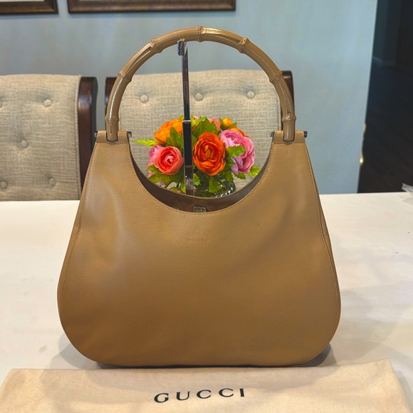 Gucci Handbags - Authentic Gucci leather bamboo hobo bag
